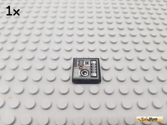 LEGO 1Stk Fliese / Kachel 2x2 schwarz beklebt 3068