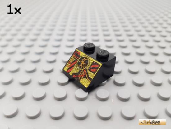 LEGO 1Stk Dachstein / Schrgstein 2x2 45 schwarz bedruckt 3039