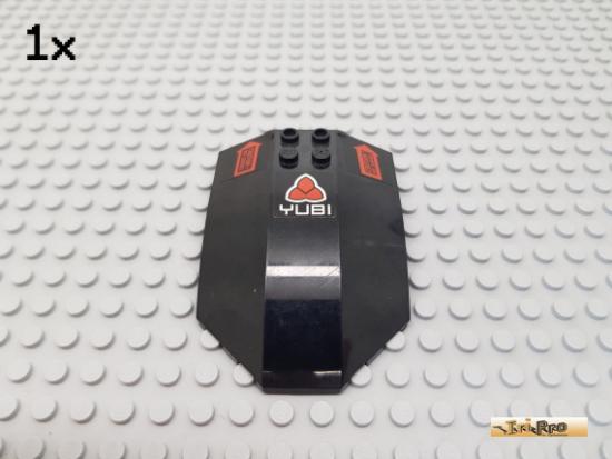 LEGO 1Stk Cockpit / Scheibe 6x8 schwarz beklebt 41751