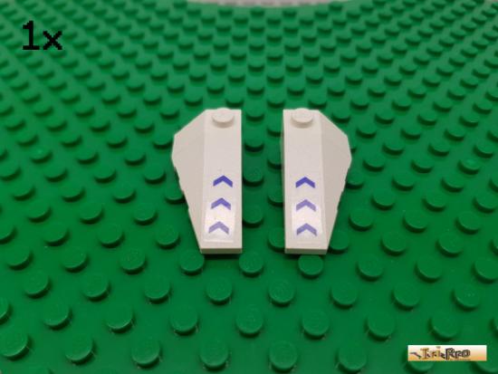 LEGO 1Stk Keilstein / Flgel 2x4 L+R wei beklebt 43710 / 43711