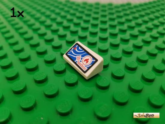 LEGO 1Stk Fliese / Kachel schrg 1x2 wei beklebt 85984