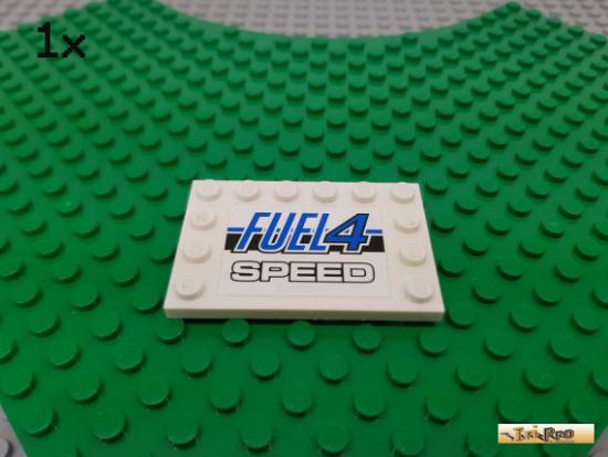 LEGO 1Stk Platte / Fliese 4x6 wei beklebt 6180