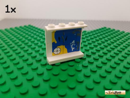 LEGO 1Stk Paneel / Wand 1x4x3 wei beklebt 4215