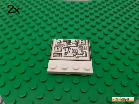 LEGO 1Stk Platte / Fliese 4x4 wei bedruckt 6179px1