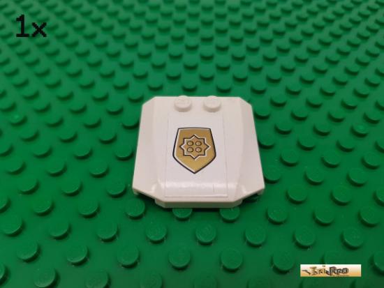 LEGO 1Stk Platte / Motorhaube 4x4 wei beklebt 45677