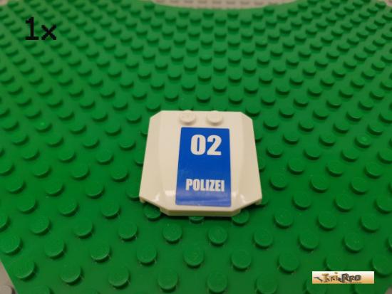 LEGO 1Stk Platte / Motorhaube 4x4 wei beklebt 45677