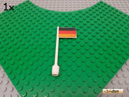 LEGO 1Stk Fahne / Flagge mit Mast 7 hoch wei beklebt 3596