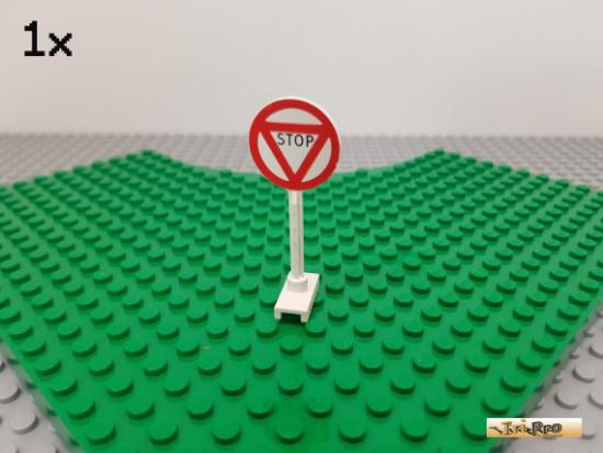 LEGO 1Stk Schild / Warnschild / Platte 2x2x5 wei bedruckt 14pb06