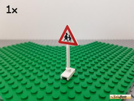 LEGO 1Stk Schild / Warnschild / Platte 2x2x5 wei bedruckt 649