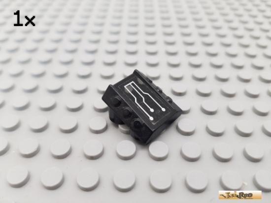 LEGO 1Stk Platte / Motorhaube 2x2 schwarz beklebt 30603