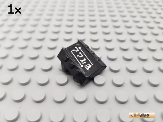 LEGO 1Stk Platte / Motorhaube 2x2 schwarz beklebt 30603