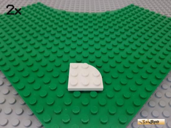 LEGO 2Stk Platte / Viertelkreis 3x3 wei 30357