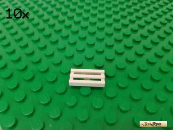 LEGO 10Stk Fliese / Gitter 1x2 wei 2412b