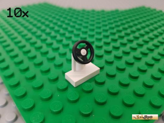 LEGO 10Stk Platte 1x2 / Lenkrad wei 3829