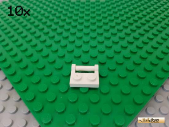 LEGO 10Stk Platte 1x2 mit Griff / Halter wei 48336