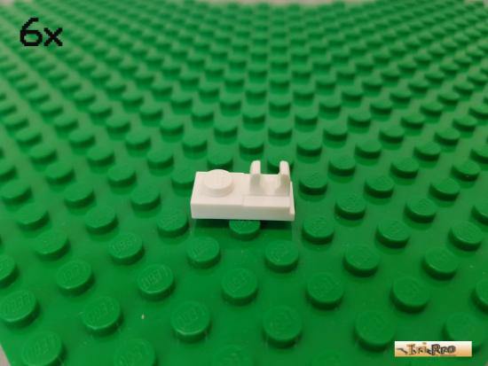 LEGO 6Stk Platte 1x2 mit Clip oben wei 92280