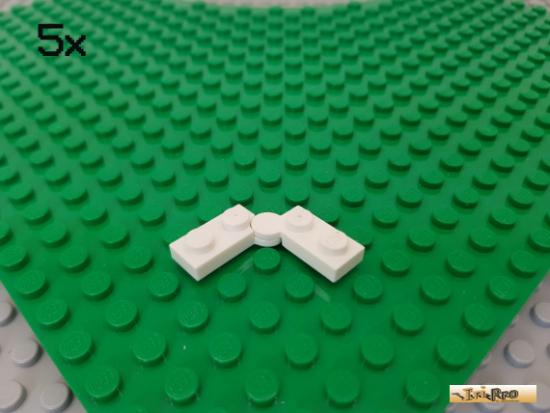 LEGO 5Stk Platte 1x2 / Klappscharnier 1x4 wei 2429 / 2430