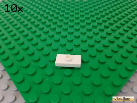 LEGO 10Stk Platte / Fliese 1x2 mit 1 Noppe mittig wei 3794