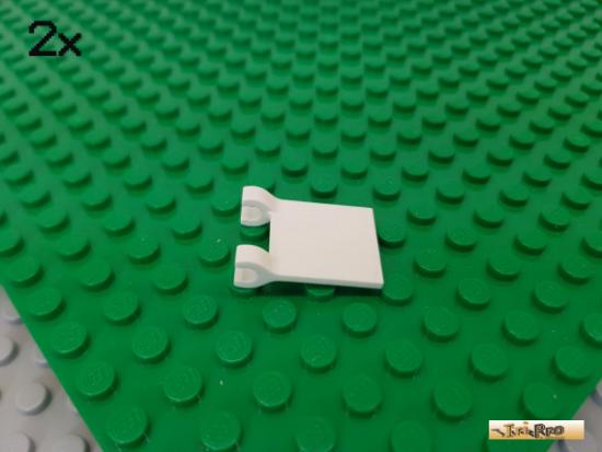 LEGO 2Stk Fahne / Flagge 2x2 mit 2 Cilps wei 2335