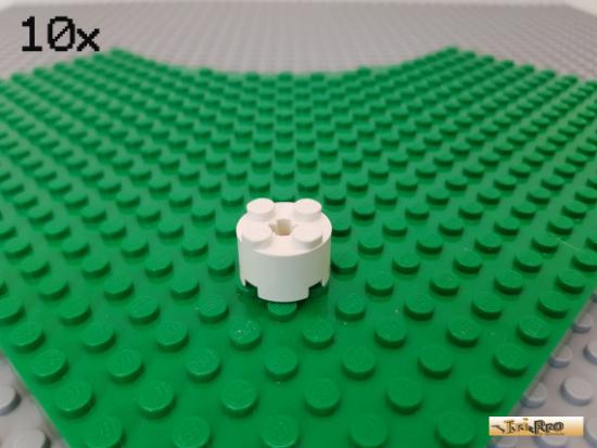 LEGO 10Stk Stein 2x2 rund wei 3941