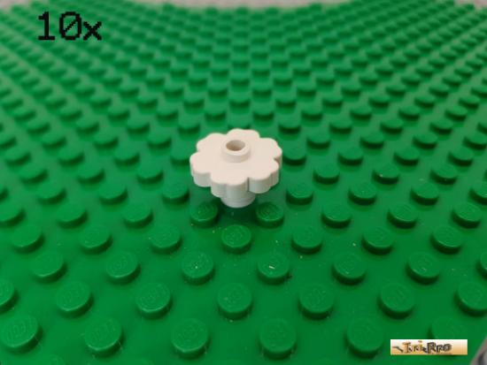 LEGO 10Stk Blume / Blte 2x2 wei 4728