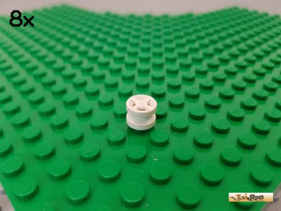 LEGO 8Stk Felge / Reifen 8mm x 6mm wei 34337