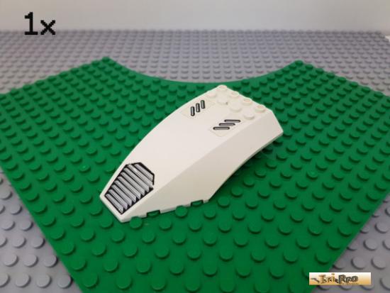 LEGO 1Stk Cockpit / Scheibe 10x6x1 wei beklebt 45705