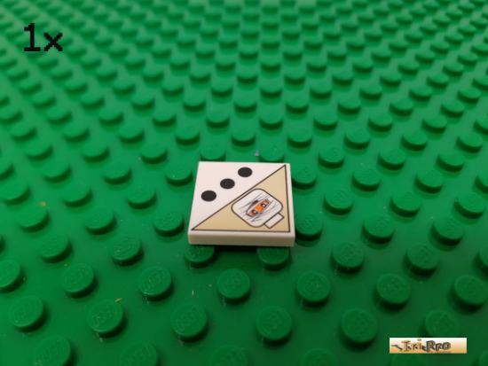 LEGO 1Stk Fliese / Kachel 2x2 wei bedruckt 3068