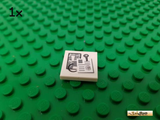 LEGO 1Stk Fliese / Kachel 2x2 wei beklebt 3068