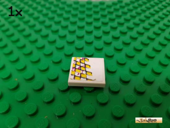 LEGO 1Stk Fliese / Kachel 2x2 wei beklebt 3068