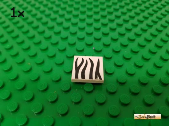 LEGO 1Stk Fliese / Kachel 2x2 wei bedruckt 3068