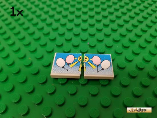 LEGO 1Stk Fliese / Kachel 2x2 L+R wei beklebt 3068