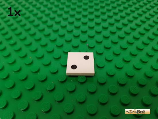 LEGO 1Stk Fliese / Kachel 2x2 wei bedruckt 3068