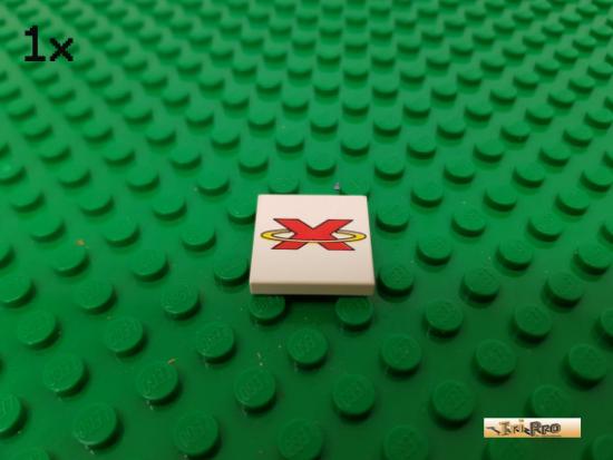 LEGO 1Stk Fliese / Kachel 2x2 wei bedruckt 3068bpb0035