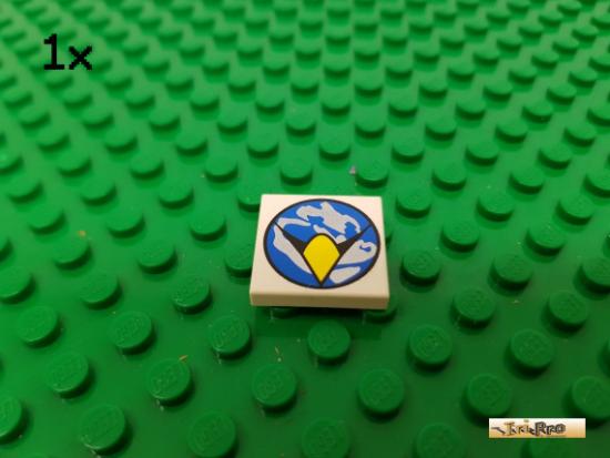 LEGO 1Stk Fliese / Kachel 2x2 wei bedruckt 3068bp10