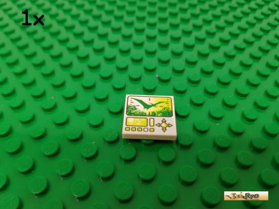 LEGO 1Stk Fliese / Kachel 2x2 wei bedruckt 3068pb428