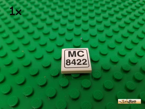 LEGO 1Stk Fliese / Kachel 2x2 wei beklebt 3068pb0157