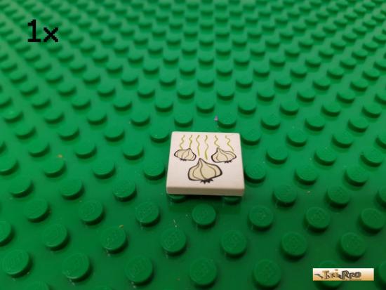 LEGO 1Stk Fliese / Kachel 2x2 wei bedruckt 3068bpb0041