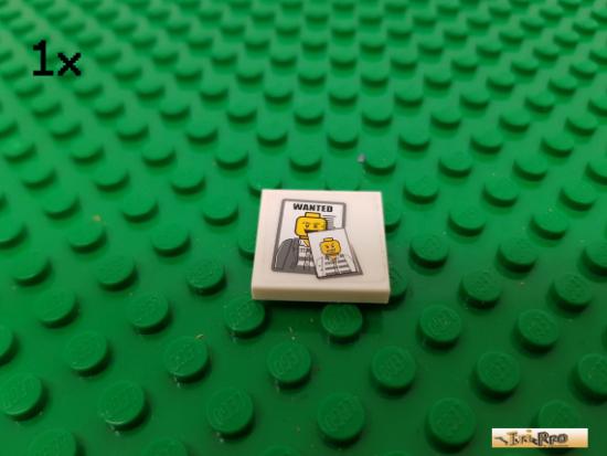 LEGO 1Stk Fliese / Kachel 2x2 wei beklebt 3068bpb0564