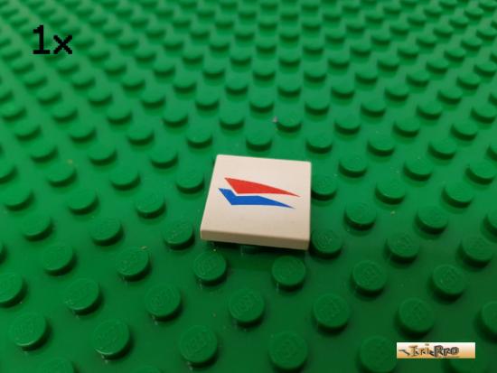 LEGO 1Stk Fliese / Kachel 2x2 wei bedruckt 3068bpb0015