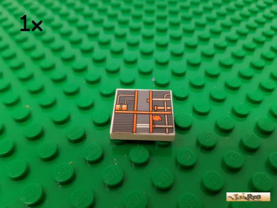 LEGO 1Stk Fliese / Kachel 2x2 wei bedruckt 3068bpx94