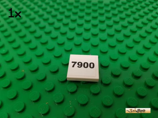 LEGO 1Stk Fliese / Kachel 2x2 wei beklebt 3068 / Set 7900