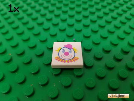 LEGO 1Stk Fliese / Kachel 2x2 wei beklebt 3068 / Set 5860