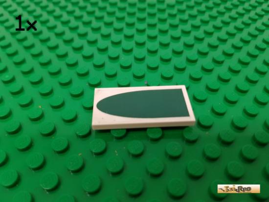 LEGO 1Stk Fliese / Kachel 2x4 wei beklebt 87079