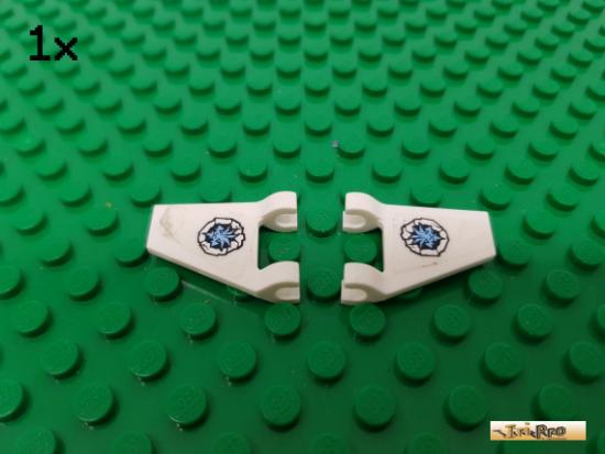 LEGO 1Stk Fahne / Flagge 2 Clips schrg L+R wei beklebt 44676