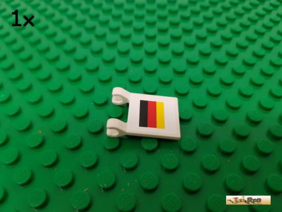 LEGO 1Stk Fahne / Flagge 2x2 / 2 Clips wei beklebt 2335