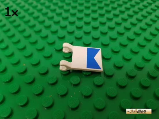 LEGO 1Stk Fahne / Flagge 2x2 / 2 Clips wei bedruckt 2335