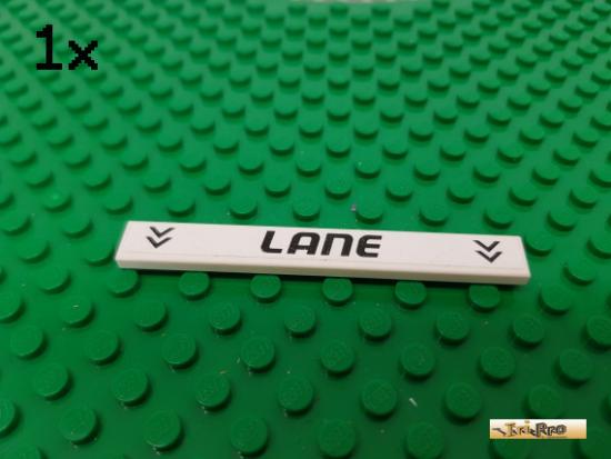 LEGO 1Stk Fliese / Kachel 1x8 wei beklebt 4162 / Set 8123