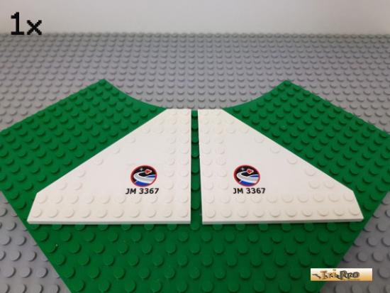 LEGO 1Stk Platte / Ecke L+R 10x10 wei beklebt 92584pb002