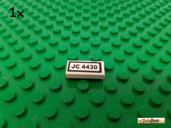 LEGO 1Stk Fliese / Kachel 1x2 wei beklebt 3069